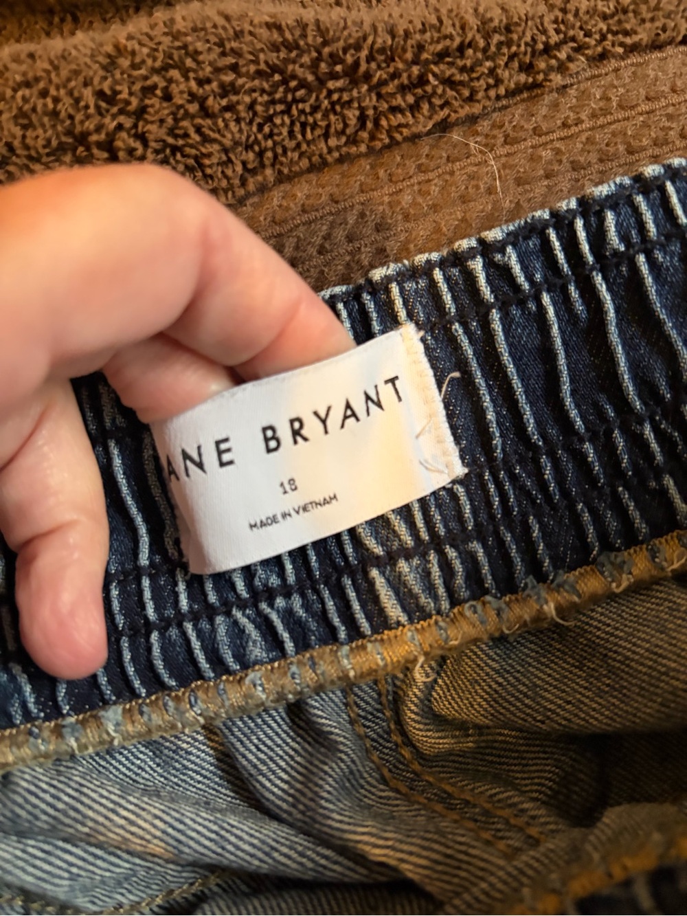 Lane Bryant Blue Elastic Waist Denim Pants - Picture 3 of 3